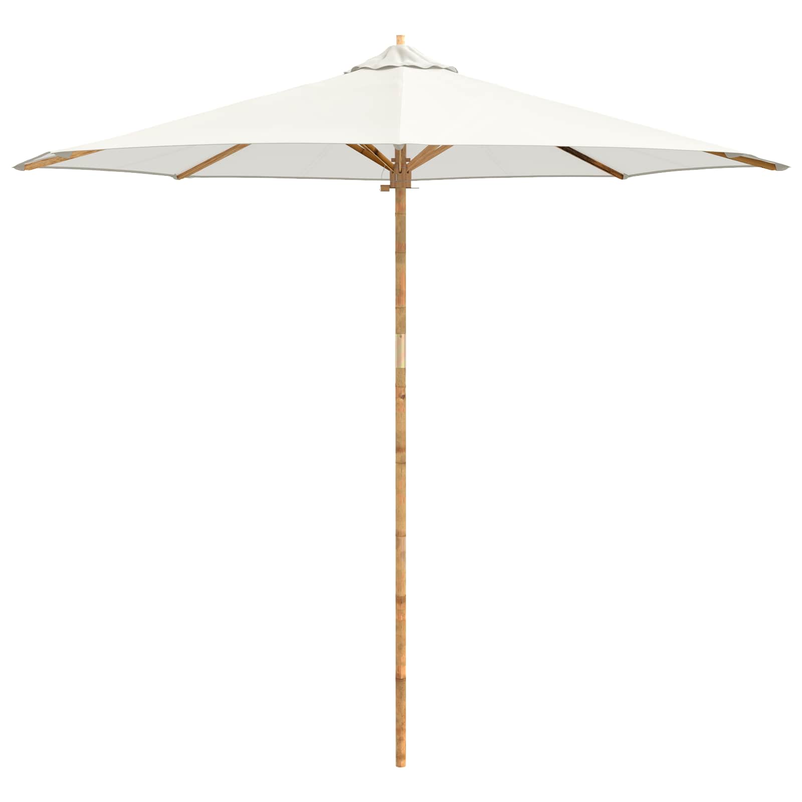 Garten-Sonnenschirm Cremeweiß Ø 270 x 260 cm Bambus