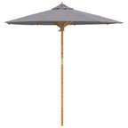 Garten-Sonnenschirm Dunkelgrau Ø 217 x 230 cm Bambus