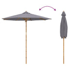 Garten-Sonnenschirm Dunkelgrau Ø 240 x 260 cm Bambus