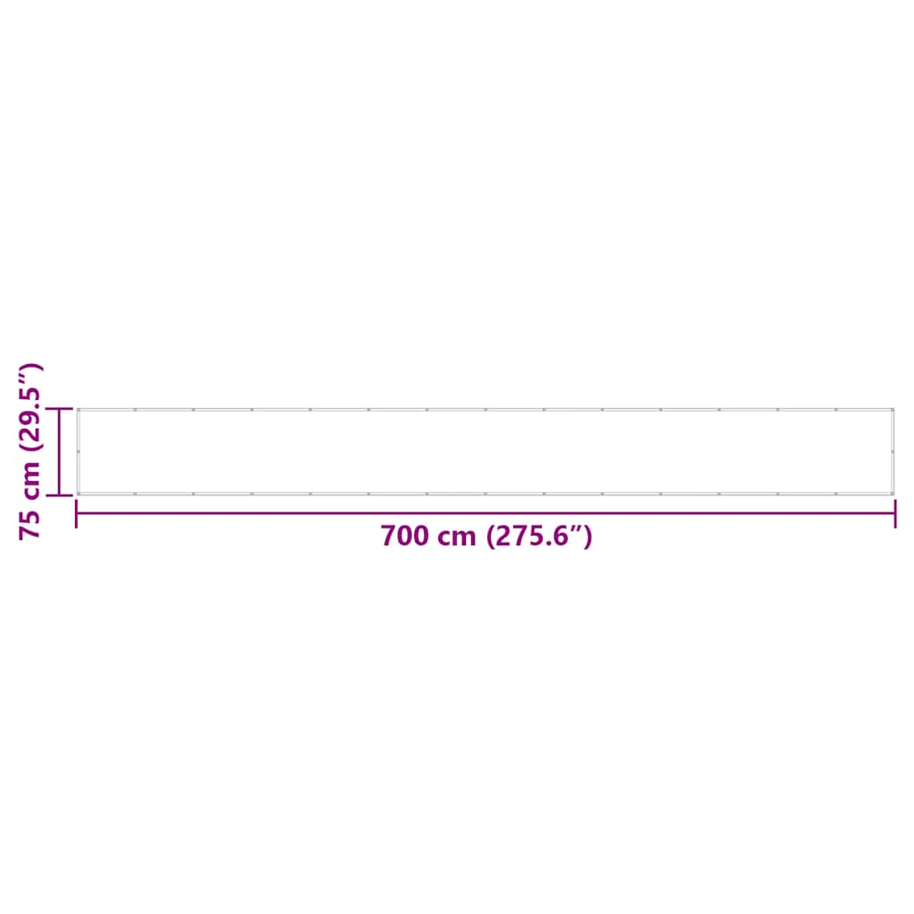 Balkon-Sichtschutz Orange 75x700 cm 100 % Polyester-Oxford