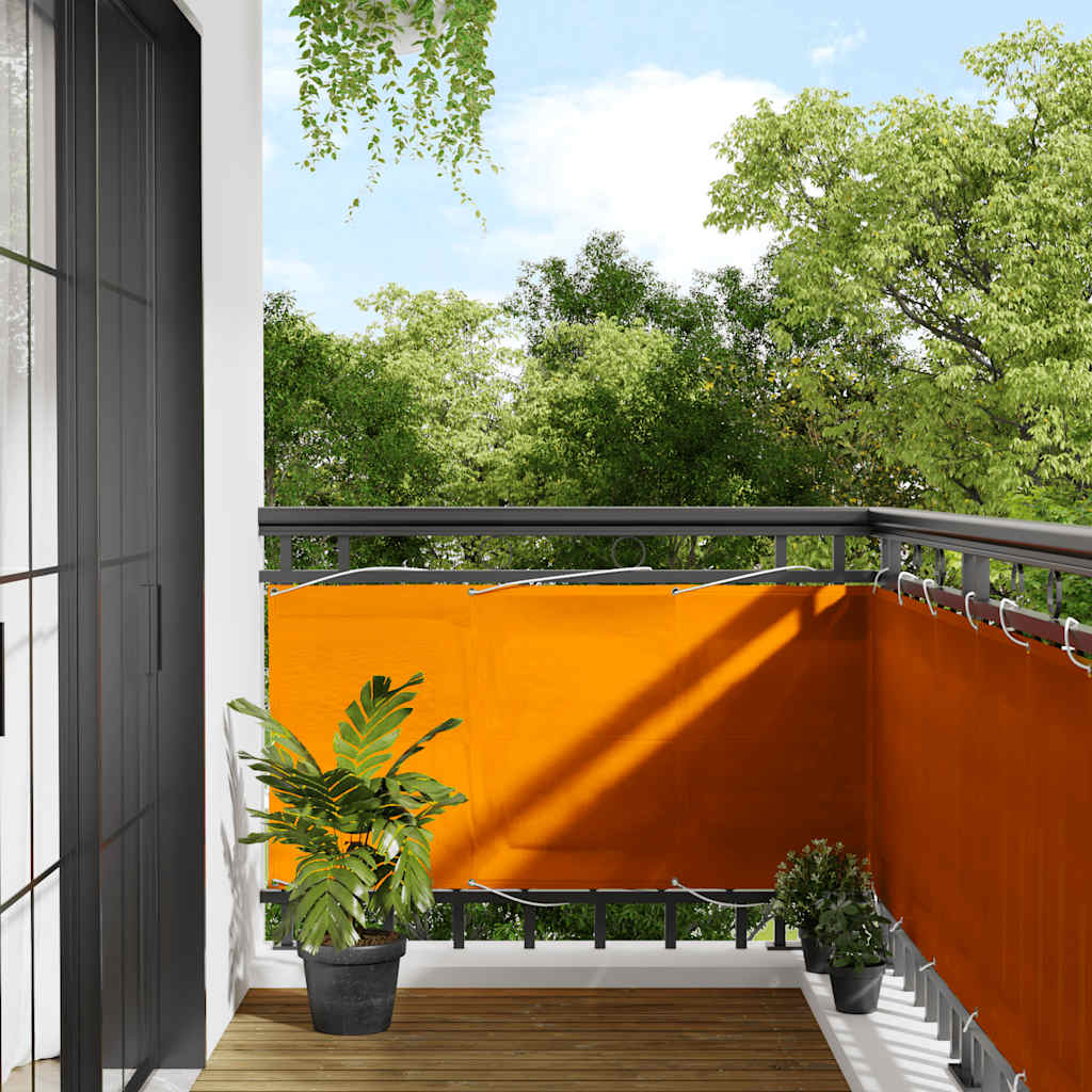 Balkon-Sichtschutz Orange 75x800 cm 100 % Polyester-Oxford