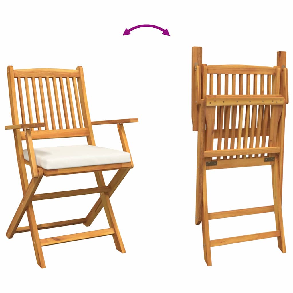 Klappstuhl 4 pcs Weiß 49 x 57,5 x 92 cm Massivholz Akazie