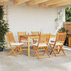 Klappstuhl 6 pcs Weiß 49 x 57,5 x 92 cm Massivholz Akazie
