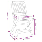 Klappstuhl 8 pcs Weiß 49 x 57,5 x 92 cm Massivholz Akazie