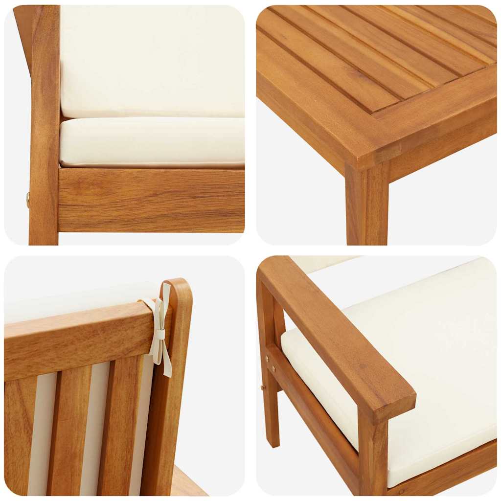 Gartensofa-set 3 pcs Braun 120 x 65,5 x 79 cm Massivholz Akazie