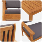 Gartensofa-set 5 pcs Braun Massivholz Akazie