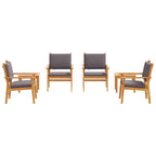 Gartensofa-set 6 pcs Braun Massivholz Akazie