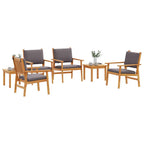 Gartensofa-set 6 pcs Braun Massivholz Akazie