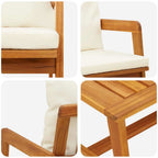 Bistrogarnitur mit Kissen 3 pcs Braun Massivholz Akazie