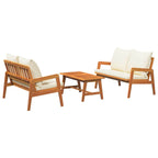 Bistrogarnitur mit Kissen 3 pcs Braun Massivholz Akazie