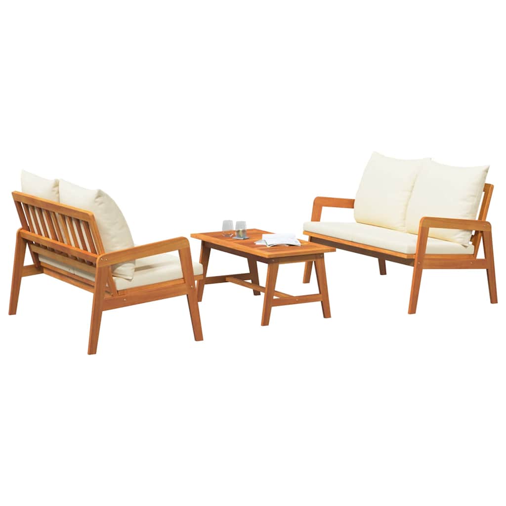 Bistrogarnitur mit Kissen 3 pcs Braun Massivholz Akazie