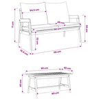 Bistrogarnitur mit Kissen 3 pcs Braun Massivholz Akazie
