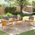 Bistrogarnitur mit Kissen 5 pcs Braun Polyester