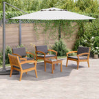 Bistrogarnitur mit Kissen 5 pcs Braun Polyester