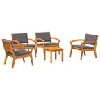 Bistrogarnitur mit Kissen 5 pcs Braun Polyester