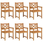 Bank Outdoor 6 pcs Natur 56 x 55,5 x 90 cm Massivholz Akazie