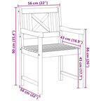 Bank Outdoor 6 pcs Natur 56 x 55,5 x 90 cm Massivholz Akazie