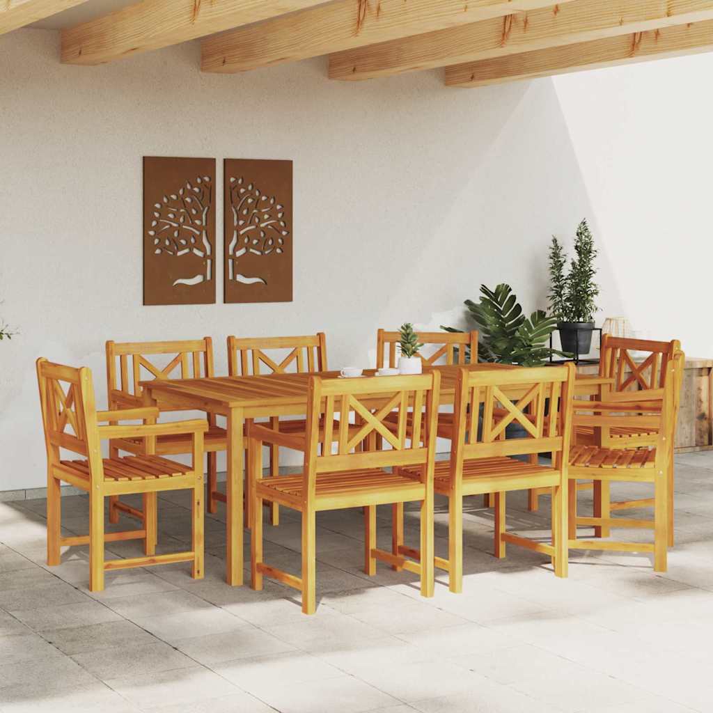 Bank Outdoor 8 pcs Natur 56 x 55,5 x 90 cm Massivholz Akazie