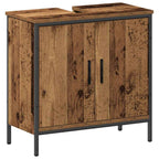 Badezimmermöbel-Set mit Regal mit Tür 2 pcs Braun Holzwerkstoff