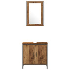 Badezimmermöbel-Set mit Regal mit Tür 3 pcs Braun Holzwerkstoff