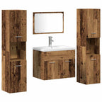 Badezimmermöbel-Set Wandmontiert 4 pcs Altholz Holzwerkstoff