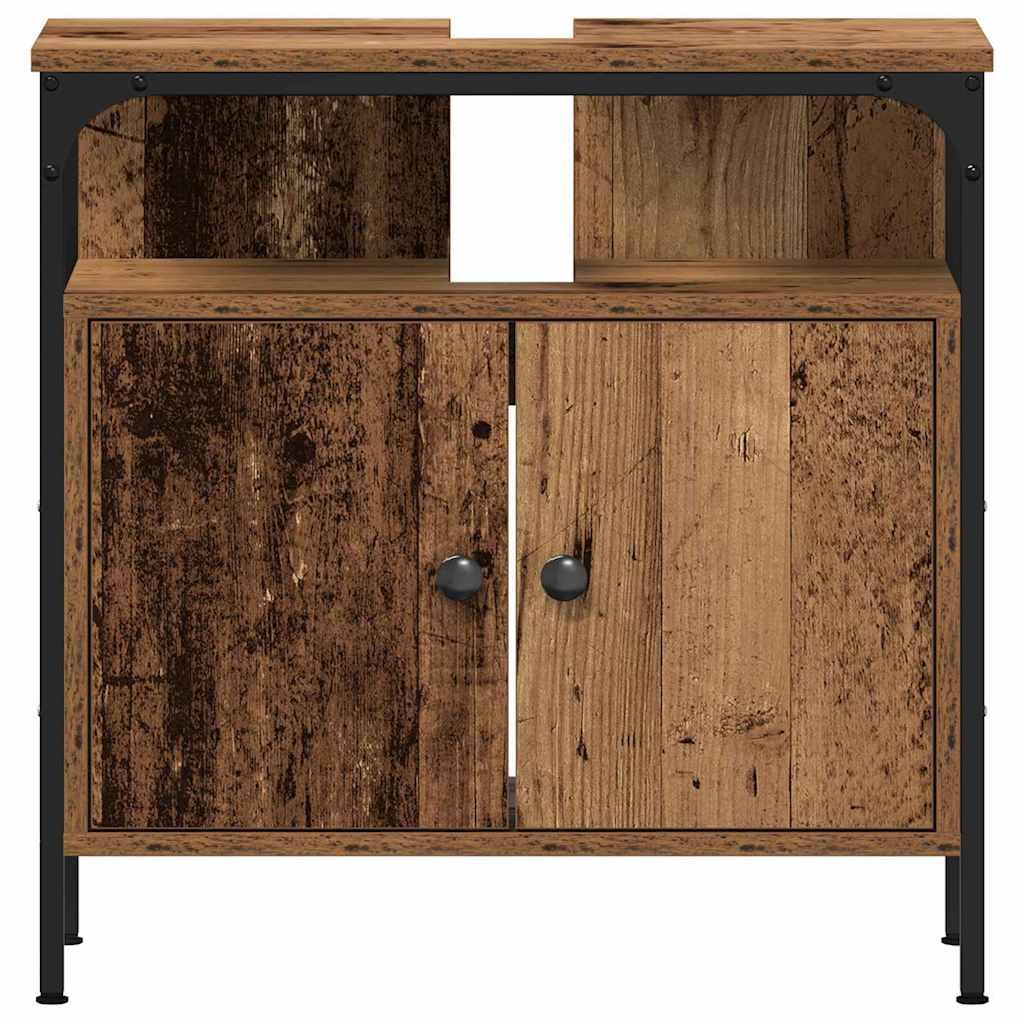 Badezimmermöbel-Set mit Regal 4 pcs Altholz Holzwerkstoff