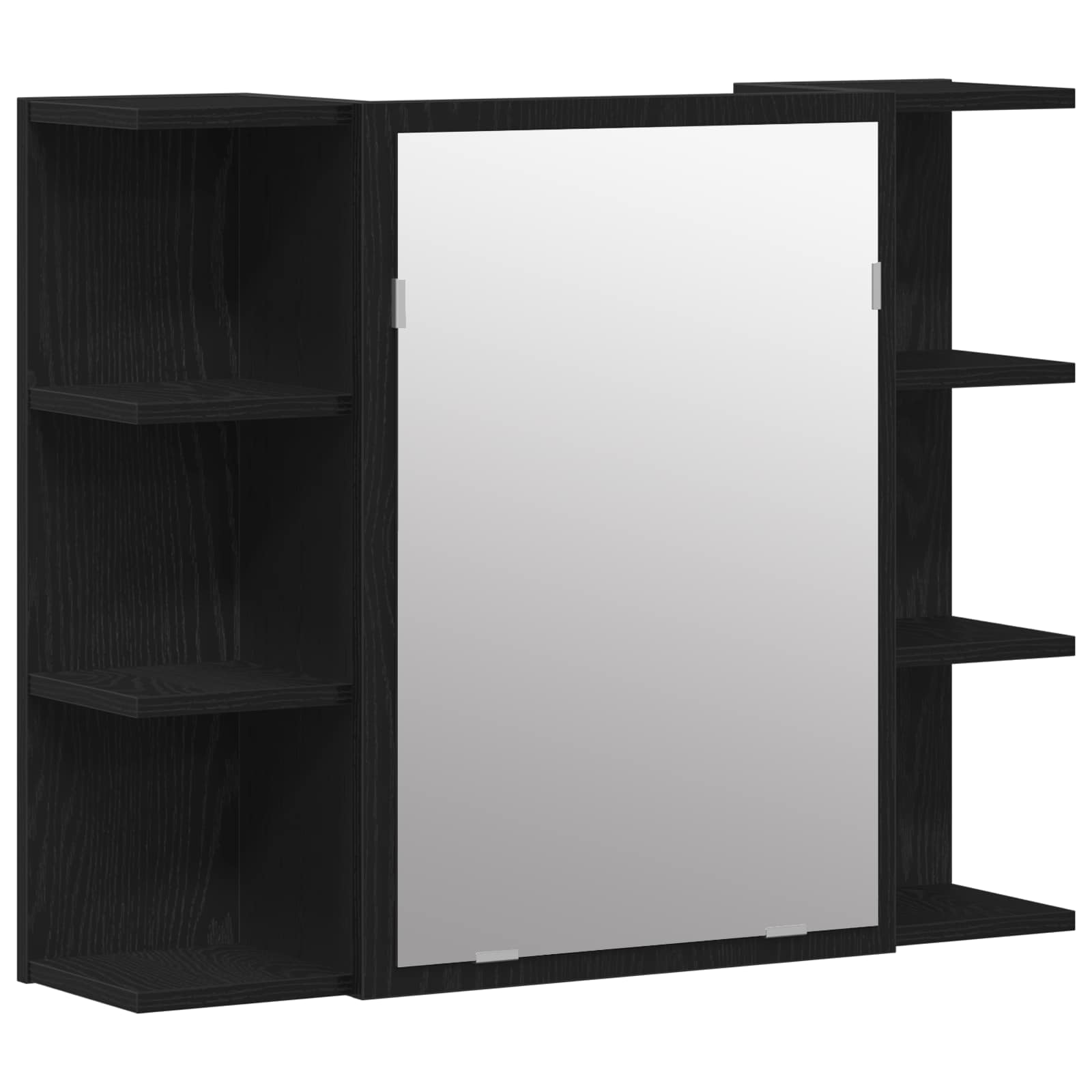 Badezimmermöbel-Set mit Regal 4 pcs Schwarz 30 x 30 x 179,5 cm
