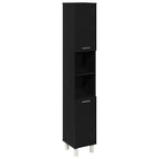 Badezimmermöbel-Set mit Regal 4 pcs Schwarz 30 x 30 x 179,5 cm