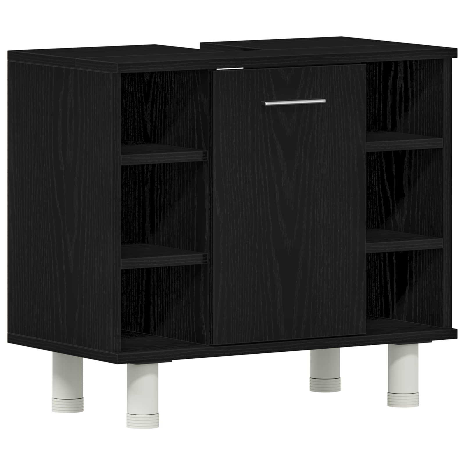 Badezimmermöbel-Set mit Regal 3 pcs Schwarz 30 x 30 x 99,5 cm