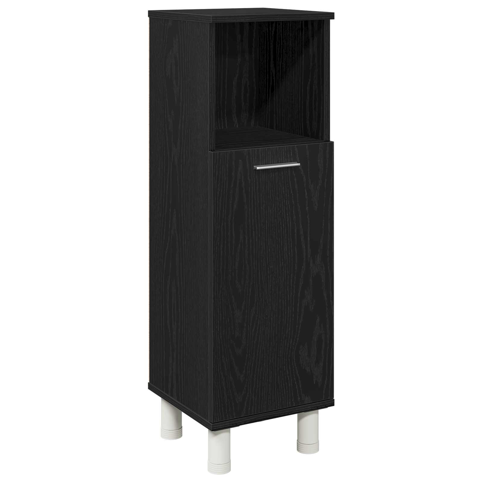 Badezimmermöbel-Set mit Regal 3 pcs Schwarz 30 x 30 x 99,5 cm