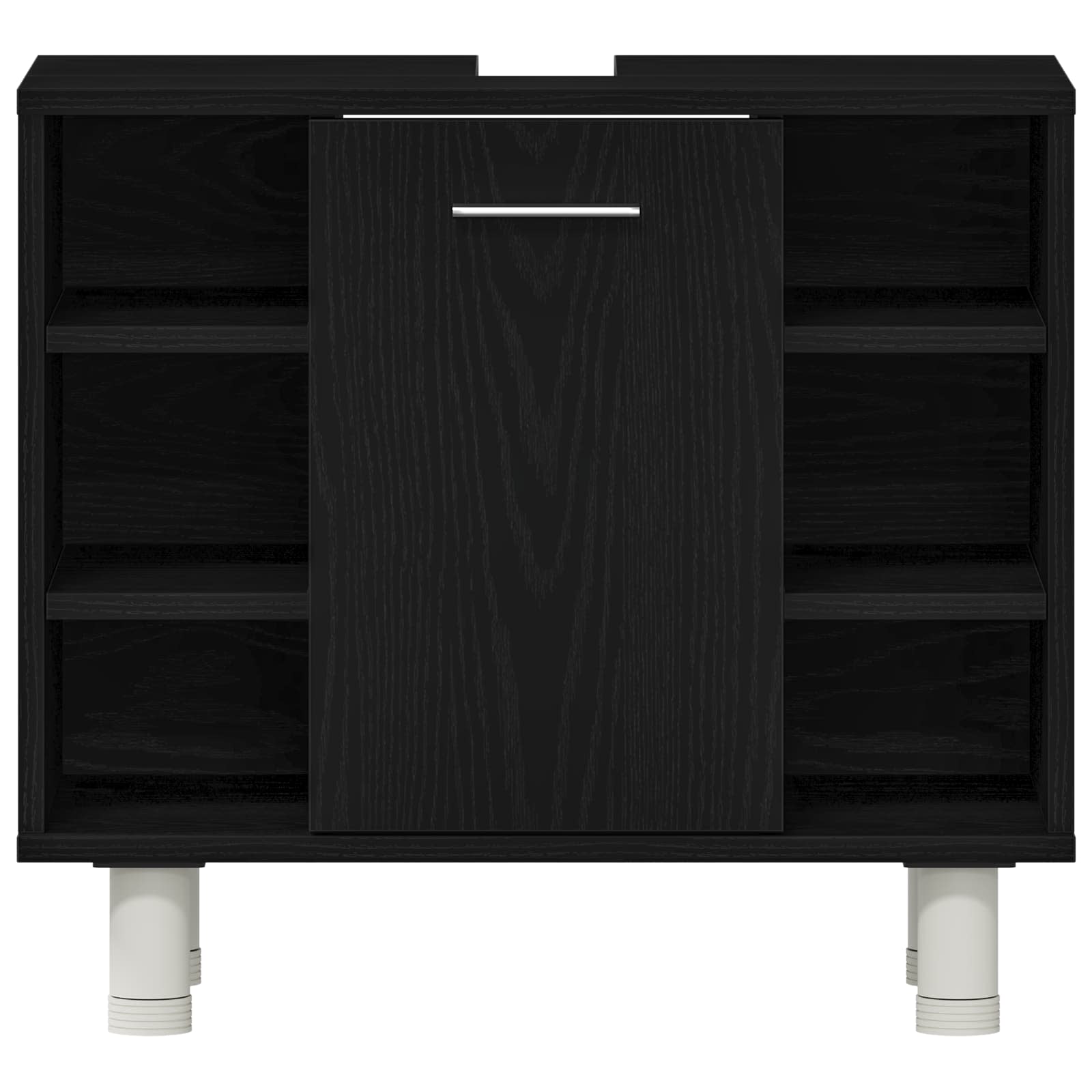 Badezimmermöbel-Set mit Regal 3 pcs Schwarz 30 x 30 x 99,5 cm