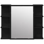 Badezimmermöbel-Set mit Regal 3 pcs Schwarz 30 x 30 x 179,5 cm
