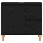 Badezimmermöbel-Set Wandmontiert 3 pcs Schwarz Eichen-Optik