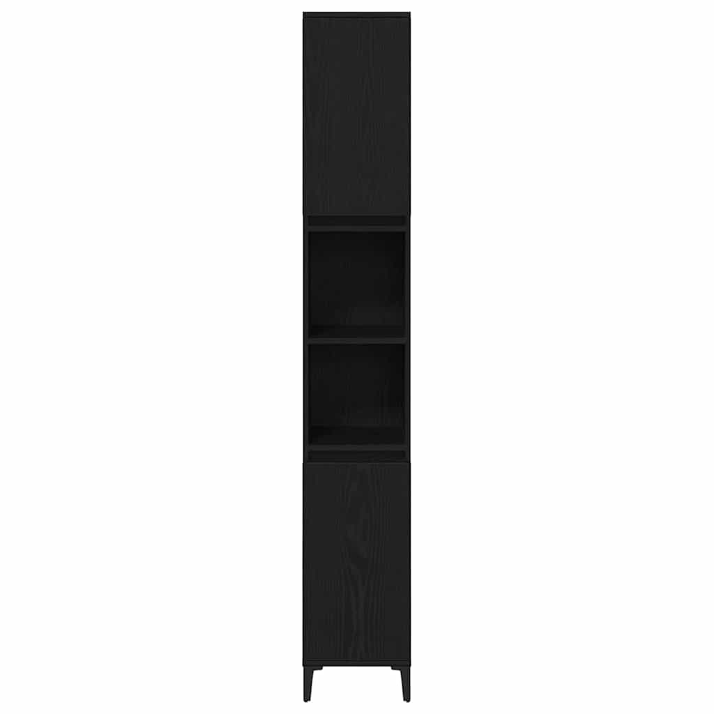 Badezimmermöbel-Set Wandmontiert 3 pcs Schwarz Eichen-Optik