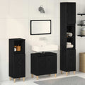 Badezimmermöbel-Set Wandmontiert 3 pcs Schwarz Eichen-Optik