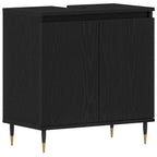 Badezimmermöbel-Set 3 pcs Schwarz Eichen-Optik 30 x 30 x 190 cm