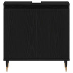 Badezimmermöbel-Set 3 pcs Schwarz Eichen-Optik 30 x 30 x 190 cm