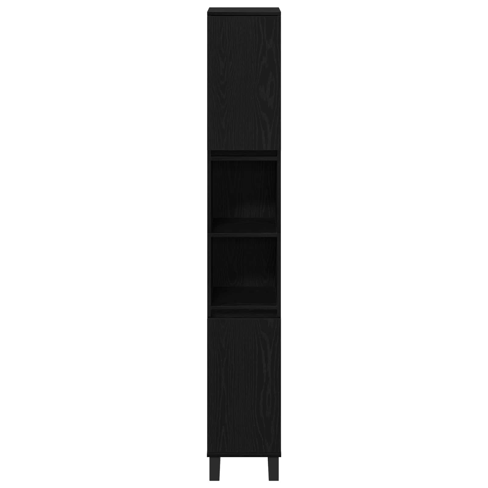 Badezimmermöbel-Set Wandmontiert 3 pcs Schwarz Eichen-Optik
