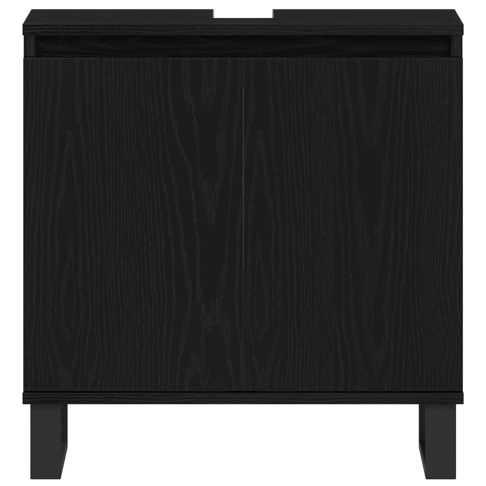 Badezimmermöbel-Set Wandmontiert 3 pcs Schwarz Eichen-Optik