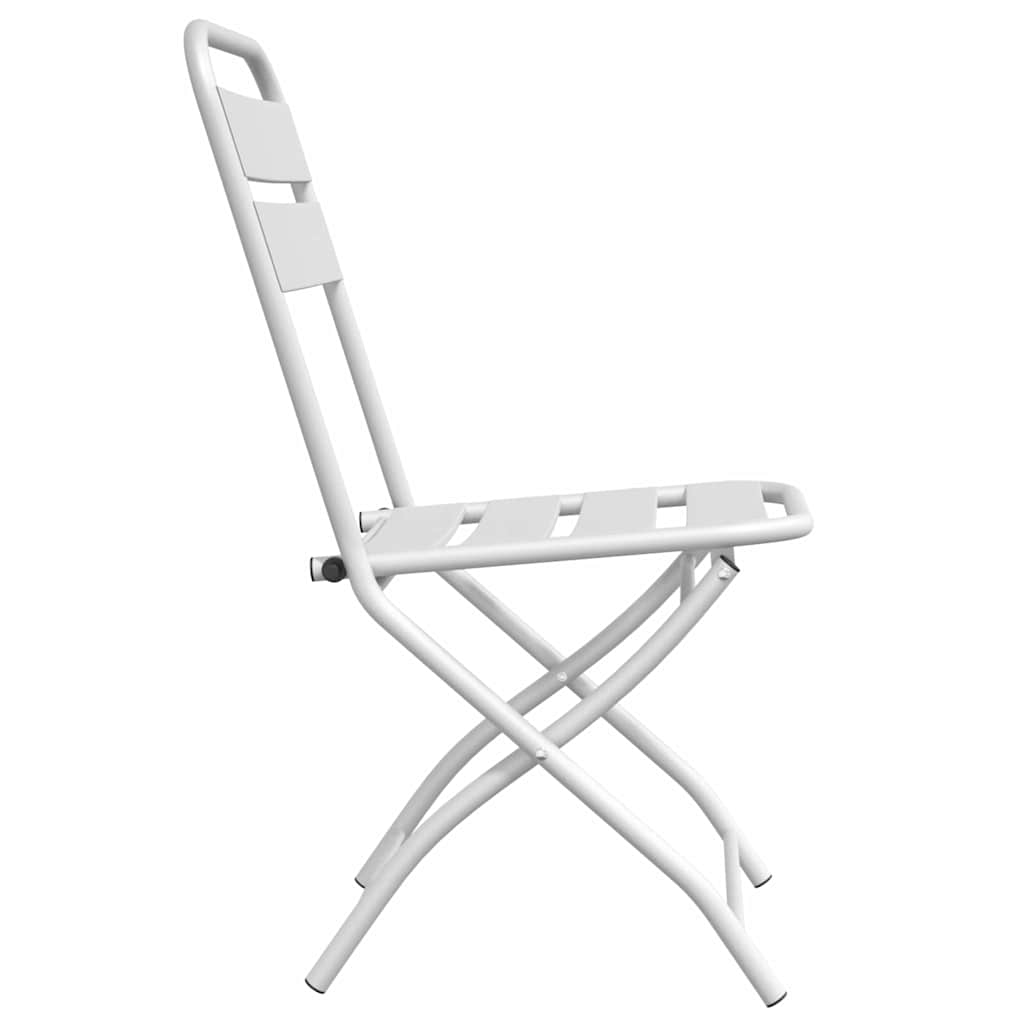 Gartenklappstuhl 2 pcs Weiß 42 x 52 x 82 cm