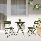 Bistrogarnitur 3 pcs Grün Stahl