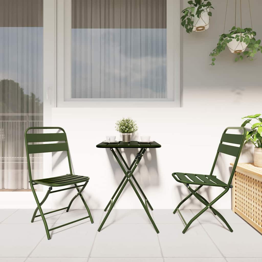 Bistrogarnitur 3 pcs Grün Stahl