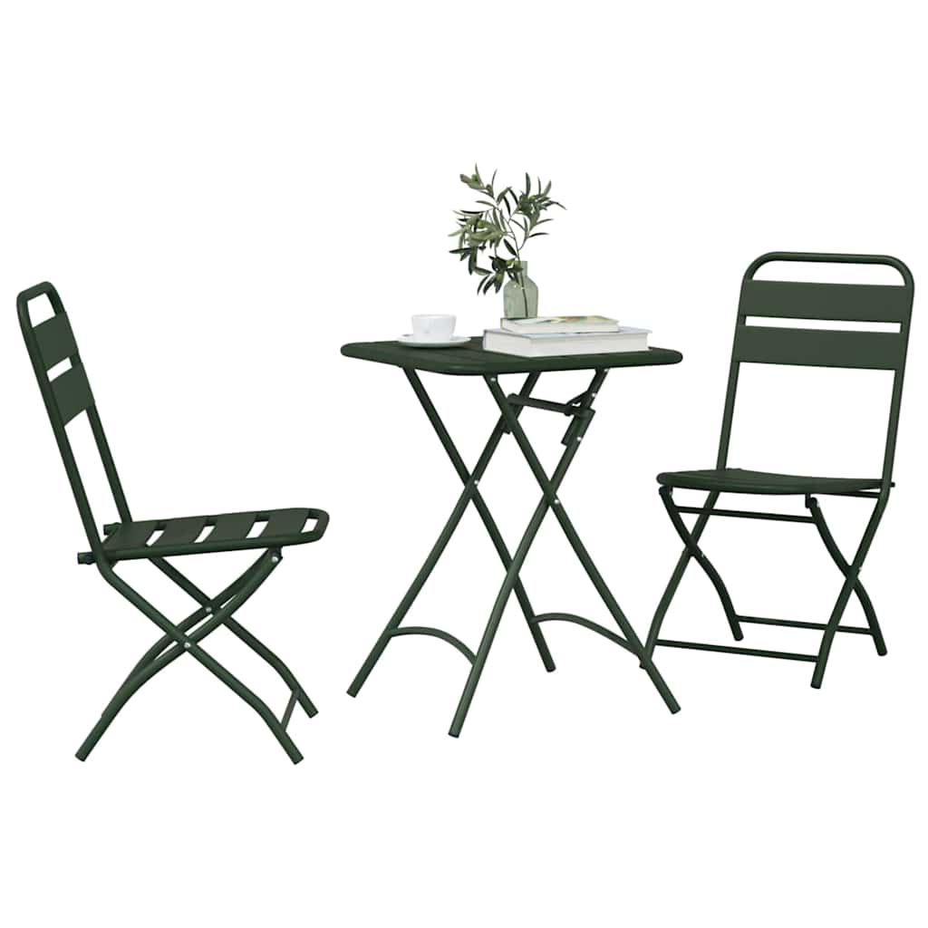 Bistrogarnitur 3 pcs Grün Stahl
