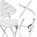Bistrogarnitur 3 pcs Weiß Stahl