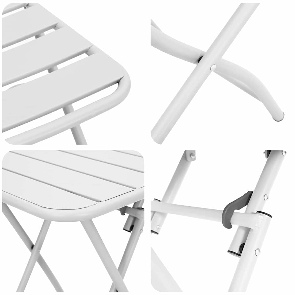 Bistrogarnitur 3 pcs Weiß Stahl