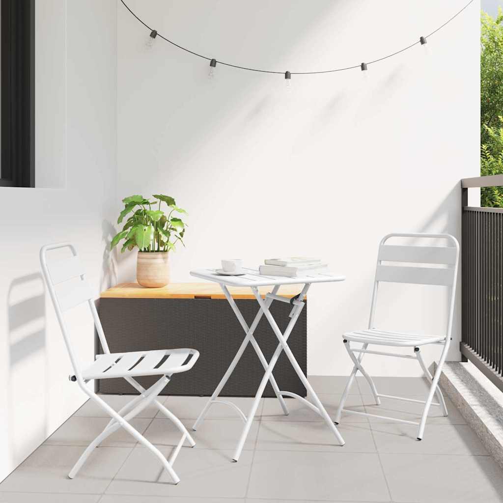 Bistrogarnitur 3 pcs Weiß Stahl