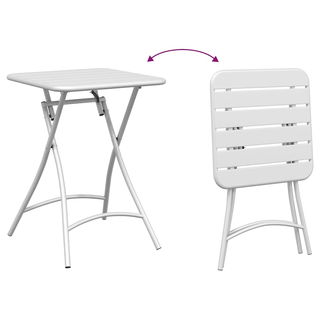 Bistrogarnitur 3 pcs Weiß Stahl