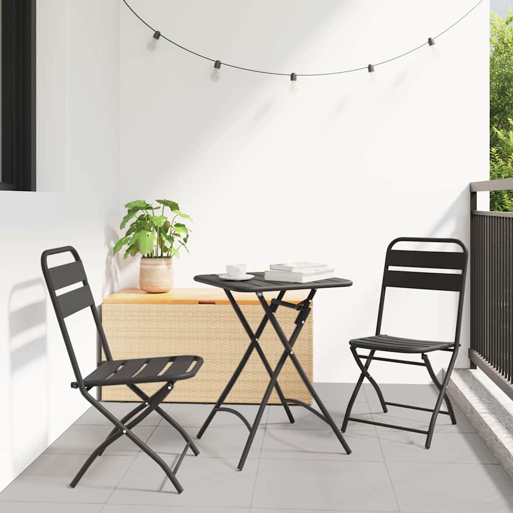 Bistrogarnitur 3 pcs Anthrazit Stahl