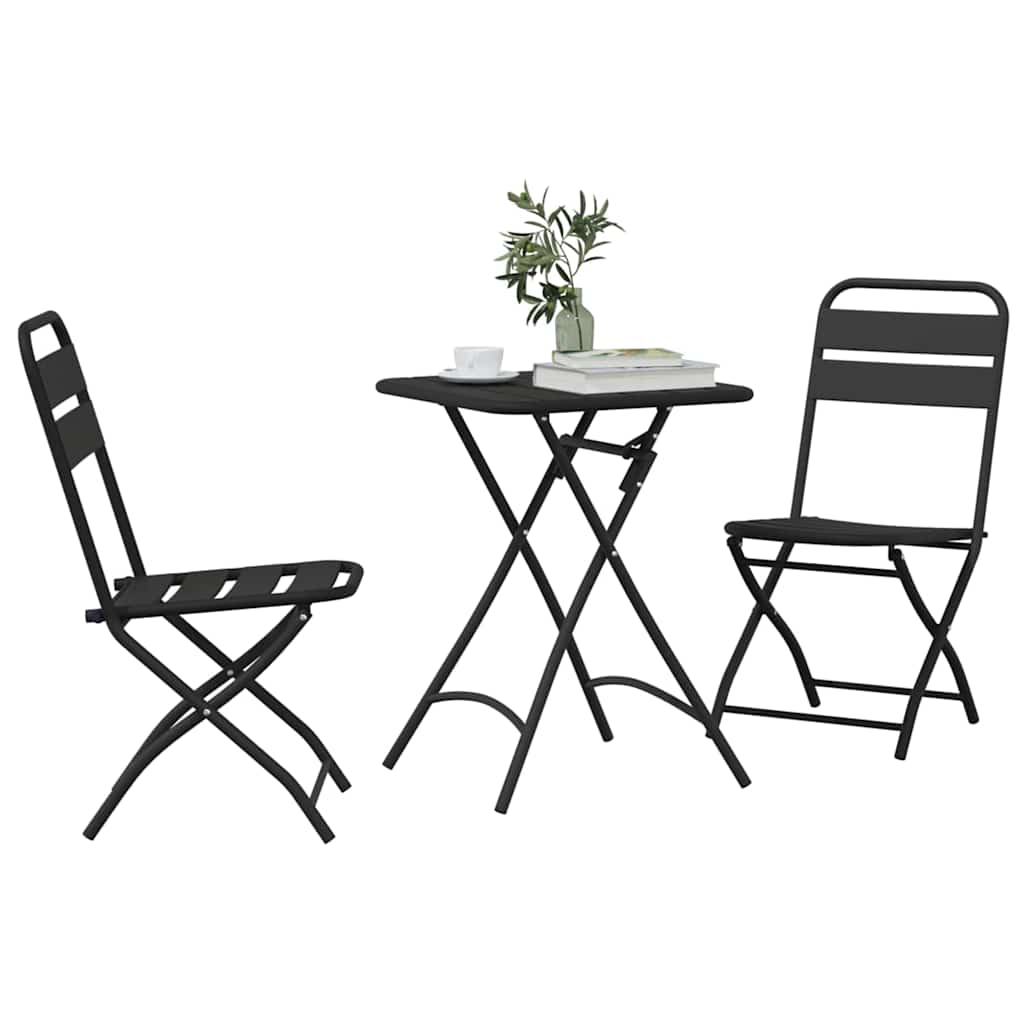 Bistrogarnitur 3 pcs Anthrazit Stahl