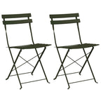 Gartenklappstuhl 2 pcs Grün 42 x 46 x 82cm Metall